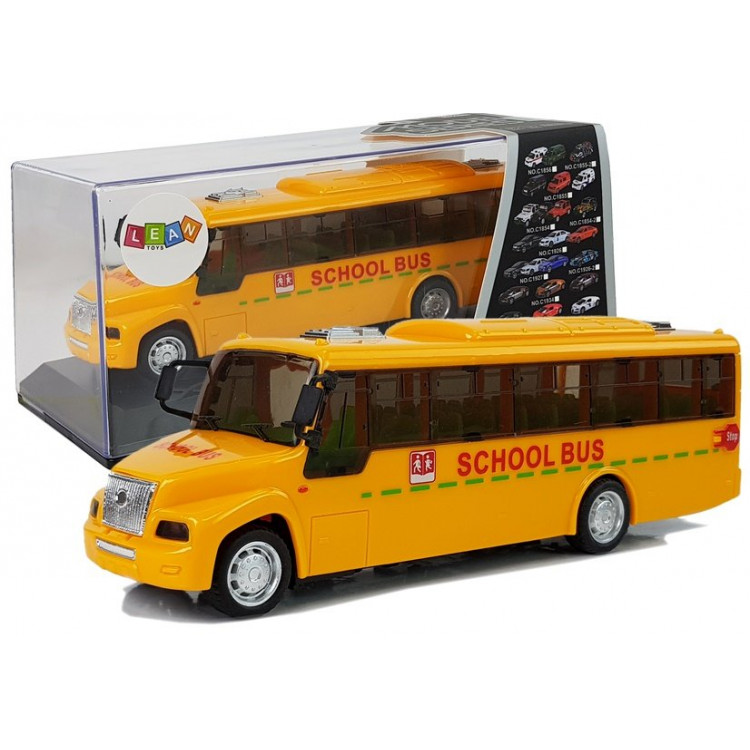 Školský autobus so zadným pohonom, svetlami a zvukmi - žltý